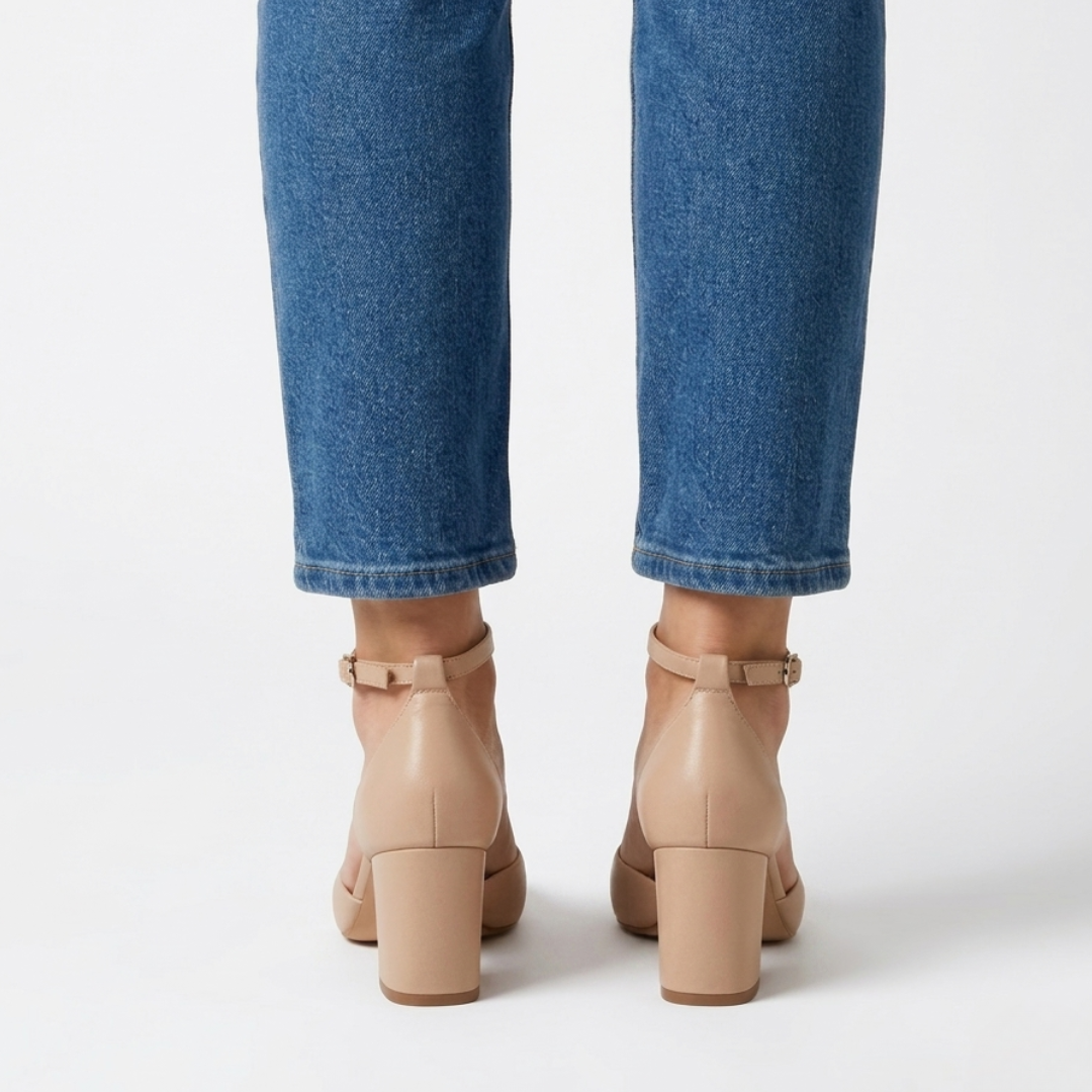 Alaya | Zapatos de tacón con correa plateada