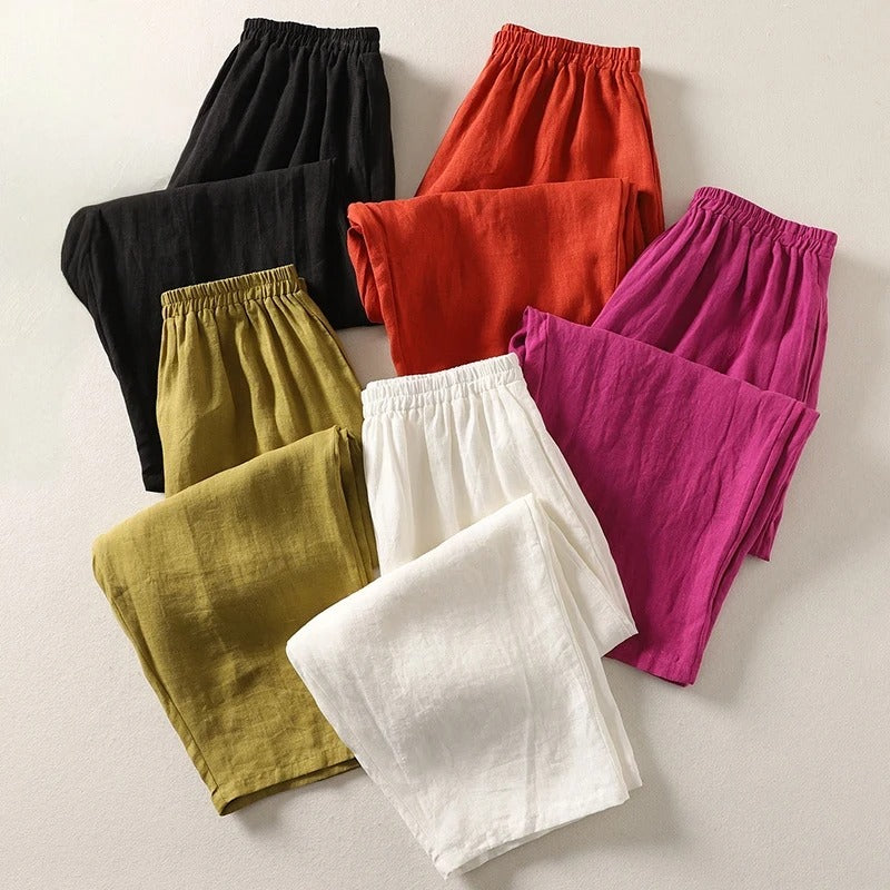 Amalia™ — Pantalón Fluido en Algodón y Lino