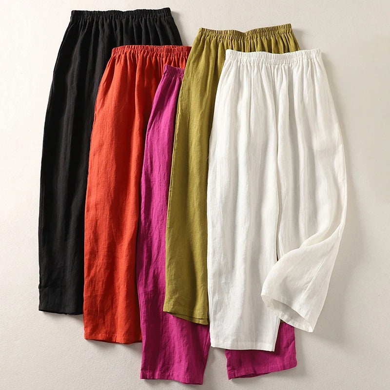 Amalia™ — Pantalón Fluido en Algodón y Lino