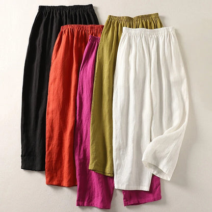 Amalia™ — Pantalón Fluido en Algodón y Lino