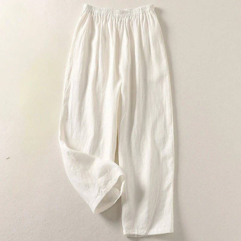 Amalia™ — Pantalón Fluido en Algodón y Lino