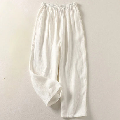 Amalia™ — Pantalón Fluido en Algodón y Lino