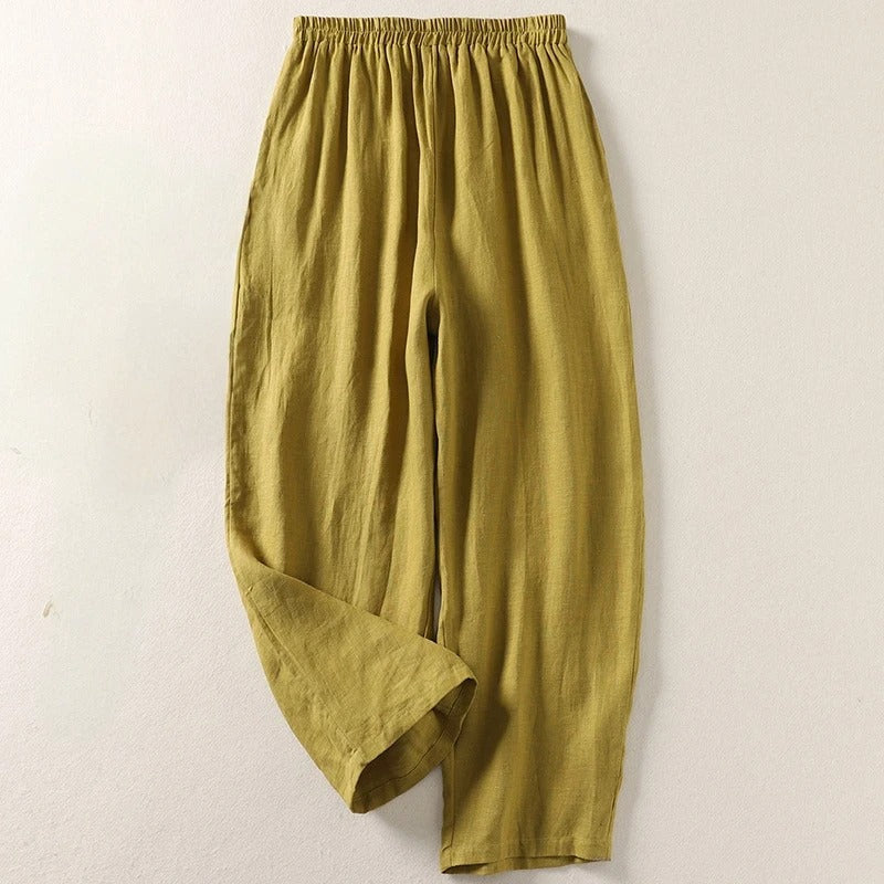Amalia™ — Pantalón Fluido en Algodón y Lino