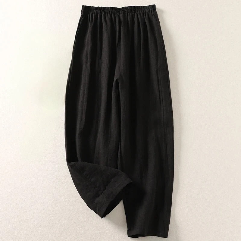 Amalia™ — Pantalón Fluido en Algodón y Lino
