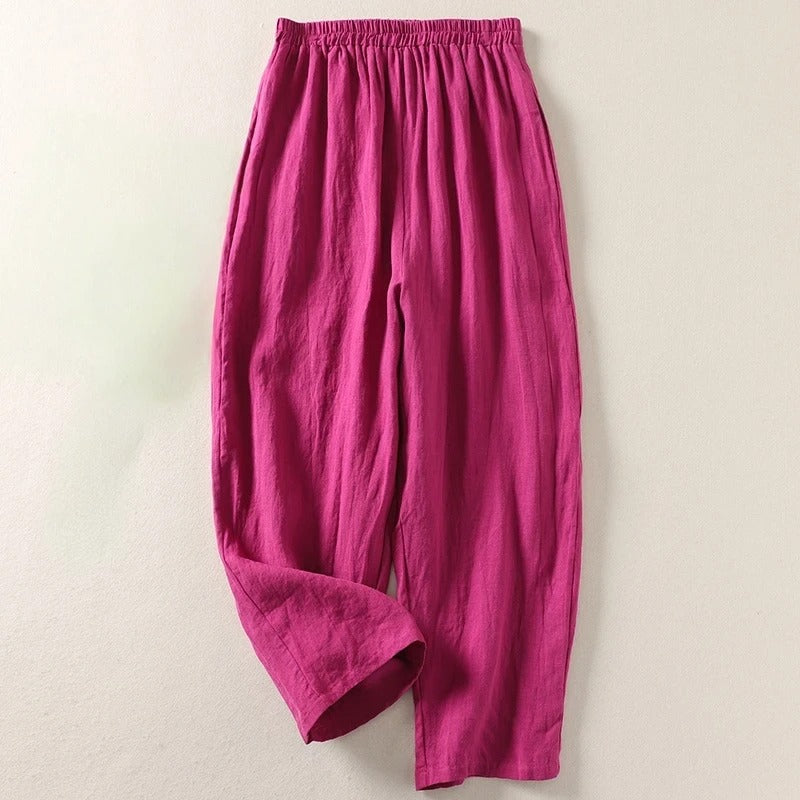 Amalia™ — Pantalón Fluido en Algodón y Lino