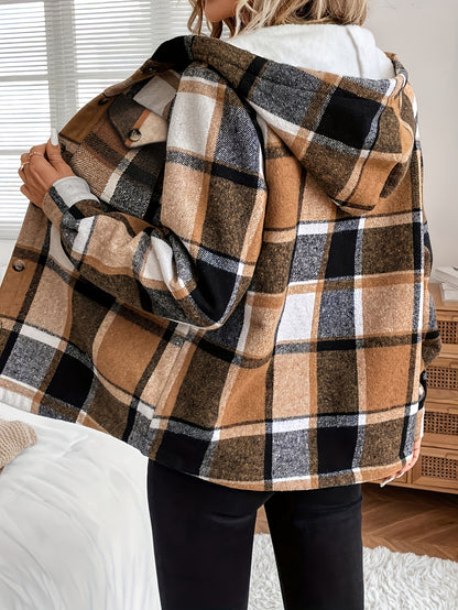 Amalia - chaqueta de sherpa a cuadros