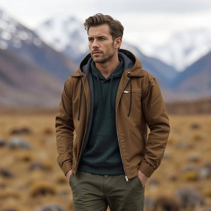 Isak™ | Warme vintage jas met capuchon en fleecevoering