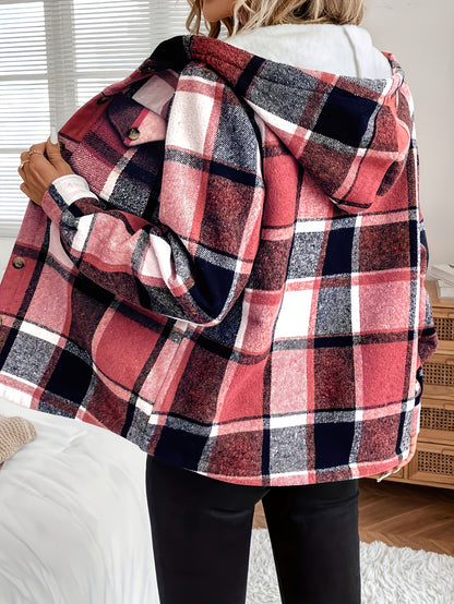 Amalia - chaqueta de sherpa a cuadros