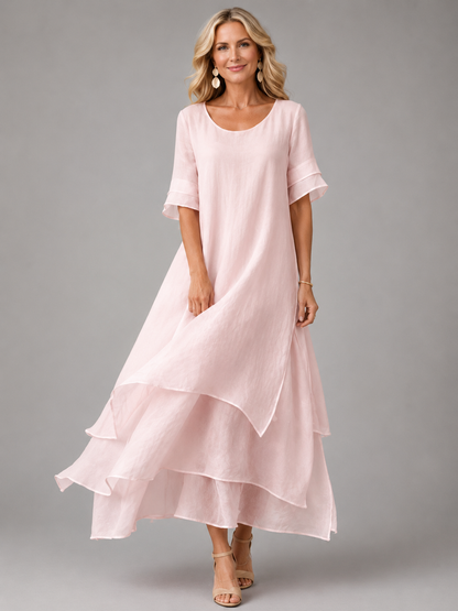 Liora | Vestido Largo Fluido con Volantes
