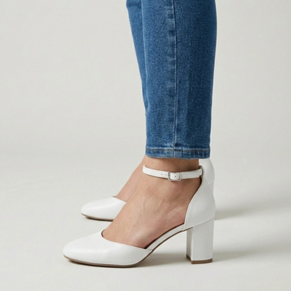 Alaya | Zapatos de tacón con correa plateada