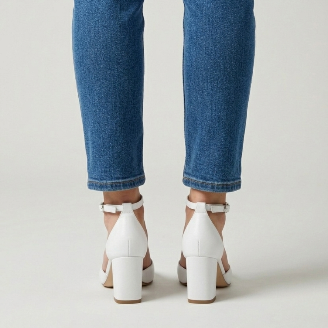 Alaya | Zapatos de tacón con correa plateada