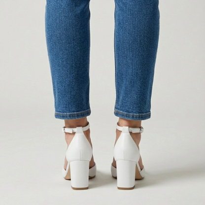 Alaya | Zapatos de tacón con correa plateada