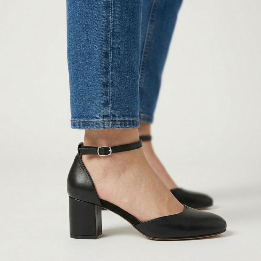 Alaya | Zapatos de tacón con correa plateada