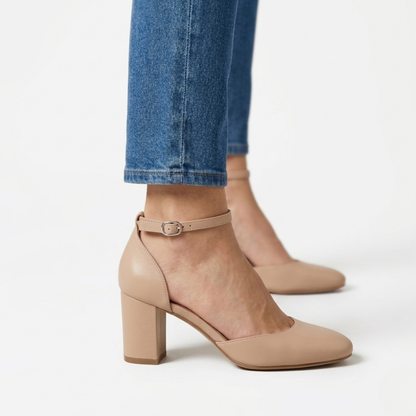 Alaya | Zapatos de tacón con correa plateada