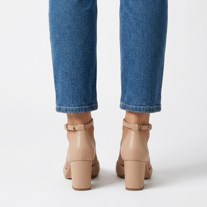 Alaya | Zapatos de tacón con correa plateada