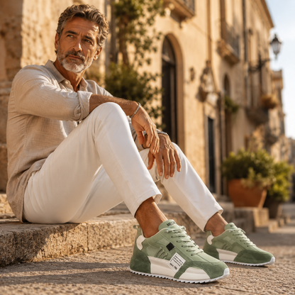 Sneakers Giuliano | Multicolor Patchwork in Suède en Leer