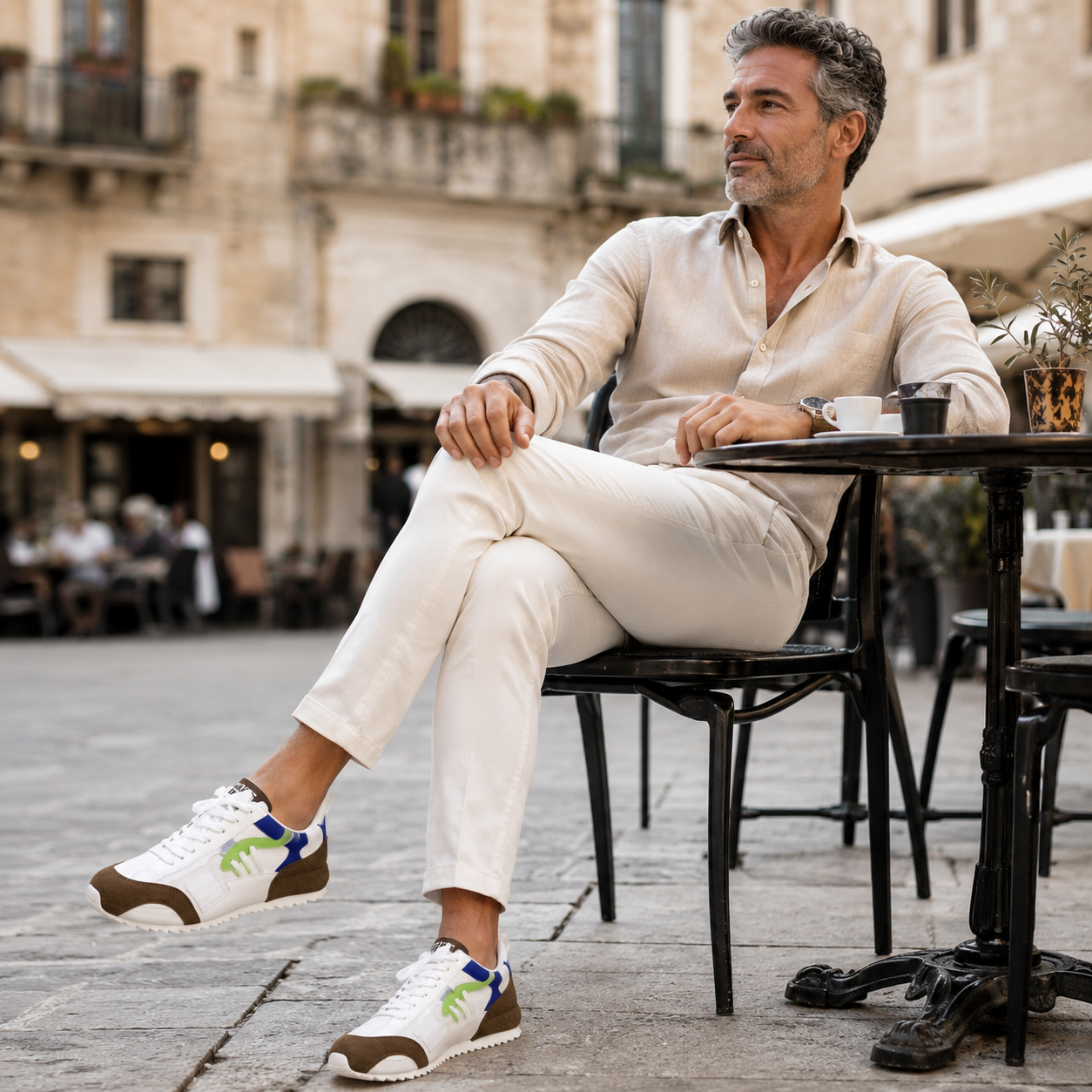 Sneakers Giuliano | Multicolor Patchwork in Suède en Leer