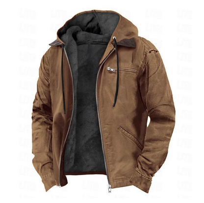 Isak™ | Warme vintage jas met capuchon en fleecevoering