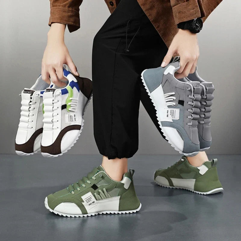 Sneakers Giuliano | Multicolor Patchwork in Suède en Leer