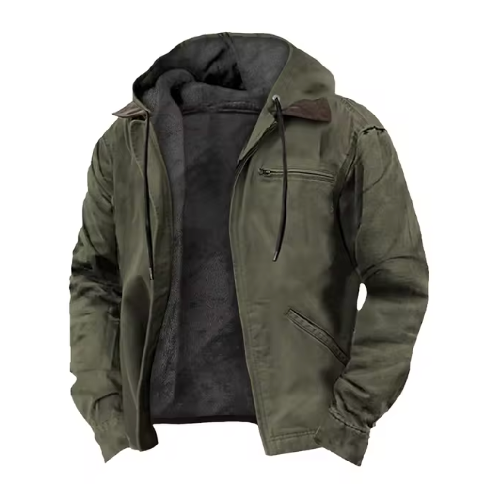 Isak™ | Warme vintage jas met capuchon en fleecevoering