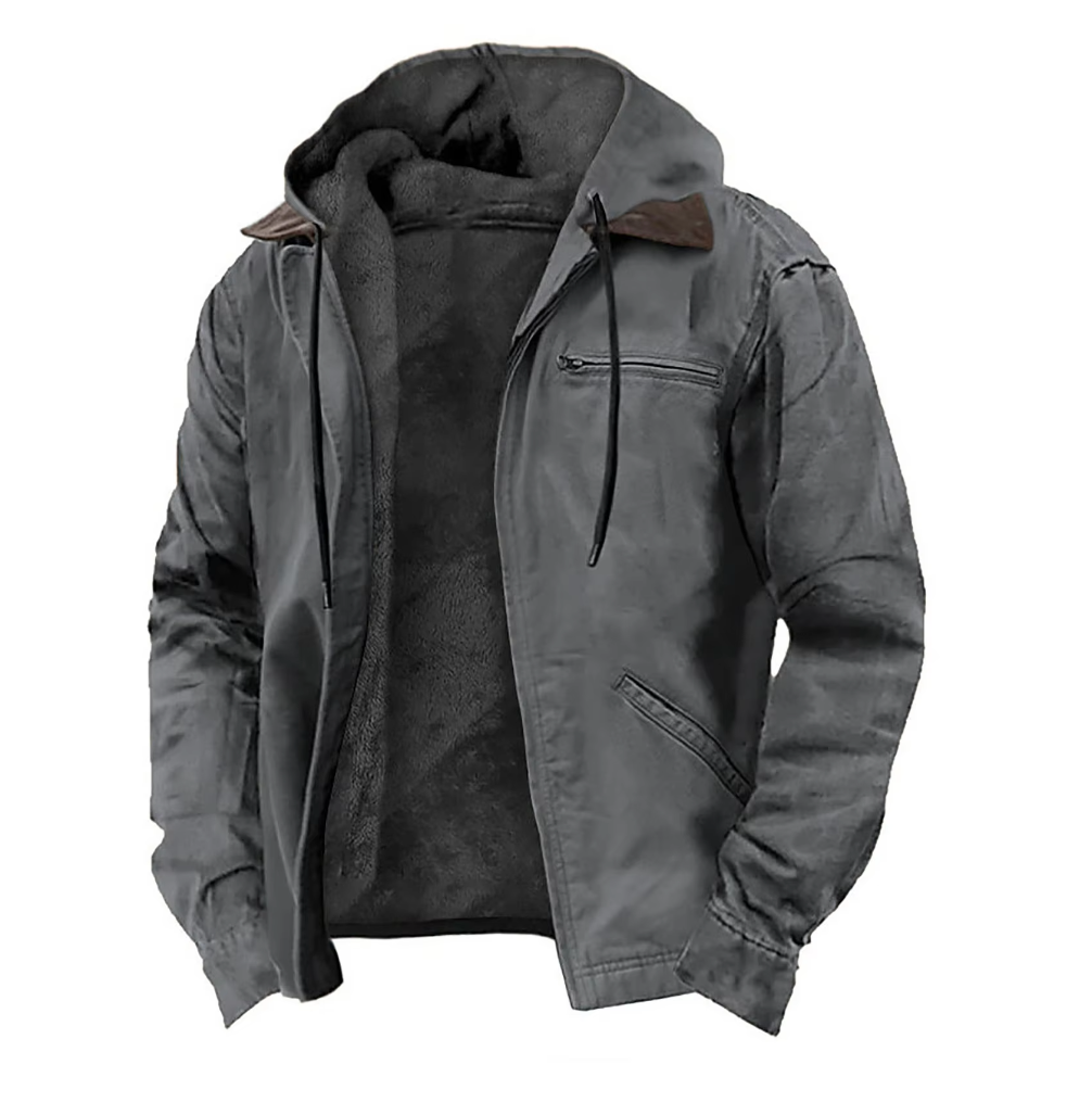 Isak™ | Warme vintage jas met capuchon en fleecevoering